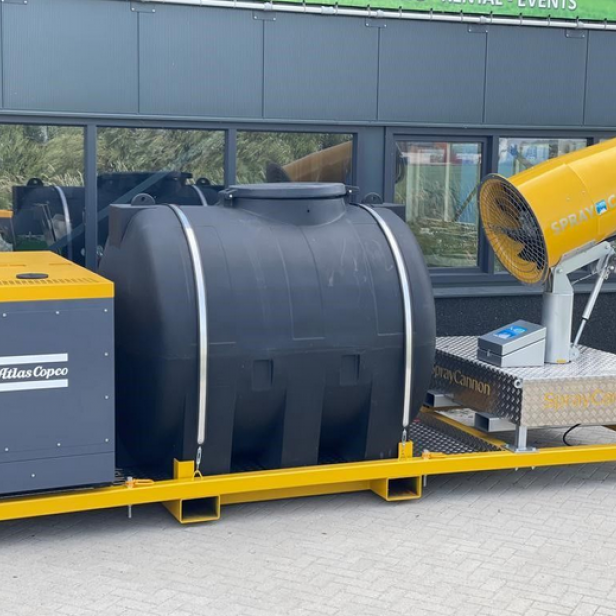 MB Dustcontrol SprayCannon 50 SS σύστημα καταστολής σκόνης φορητό SprayCannon 50 SS από MB Dustcontrol SprayCannon 50 SS με εμβέλεια 50 m και κάλυψη 7.000 m²