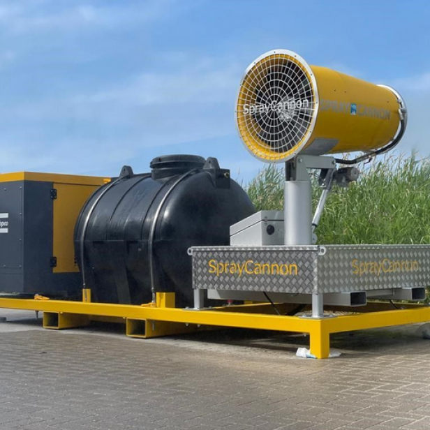 MB Dustcontrol SprayCannon 50 SS σύστημα καταστολής σκόνης φορητό SprayCannon 50 SS από MB Dustcontrol SprayCannon 50 SS με εμβέλεια 50 m και κάλυψη 7.000 m²