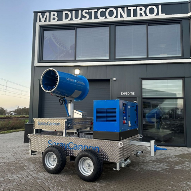 MB Dustcontrol SprayCannon 60 SS dust suppression system portable SprayCannon 60 SS by MB Dustcontrol SprayCannon 60 SS with 60 m throw distance and coverage up to 10,000 m²
