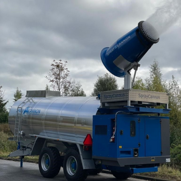 MB Dustcontrol SprayCannon 40–100 SS Heavy Duty dust suppression system portable SprayCannon 40–100 SS Heavy Duty by MB Dustcontrol SprayCannon 40–100 SS Heavy Duty with 40–100 m throw distance and coverage up to 27,500 m²