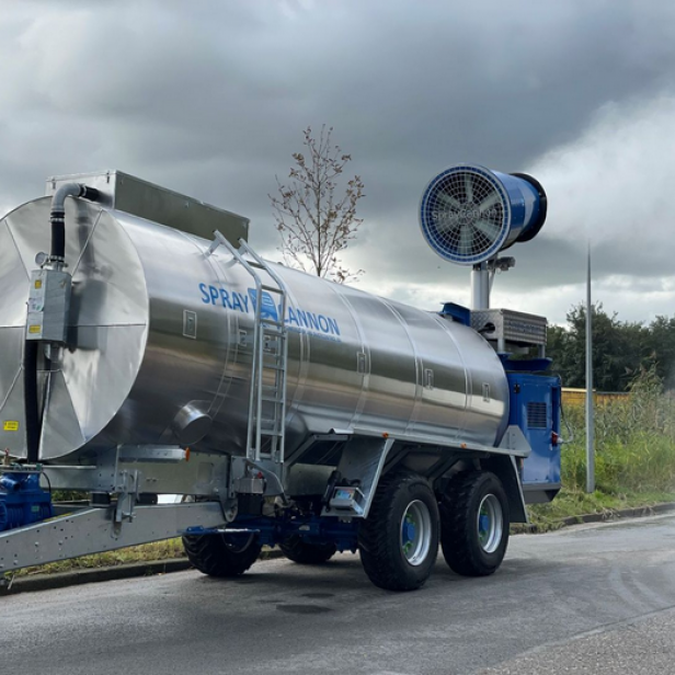 MB Dustcontrol SprayCannon 40–100 SS Heavy Duty dust suppression system portable SprayCannon 40–100 SS Heavy Duty by MB Dustcontrol SprayCannon 40–100 SS Heavy Duty with 40–100 m throw distance and coverage up to 27,500 m²