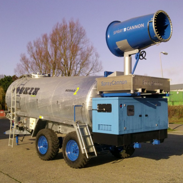 MB Dustcontrol SprayCannon 40–100 SS Heavy Duty dust suppression system portable SprayCannon 40–100 SS Heavy Duty by MB Dustcontrol SprayCannon 40–100 SS Heavy Duty with 40–100 m throw distance and coverage up to 27,500 m²