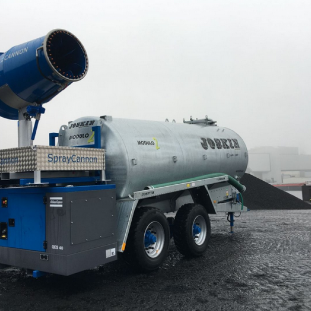MB Dustcontrol SprayCannon 40–100 SS Heavy Duty dust suppression system portable SprayCannon 40–100 SS Heavy Duty by MB Dustcontrol SprayCannon 40–100 SS Heavy Duty with 40–100 m throw distance and coverage up to 27,500 m²