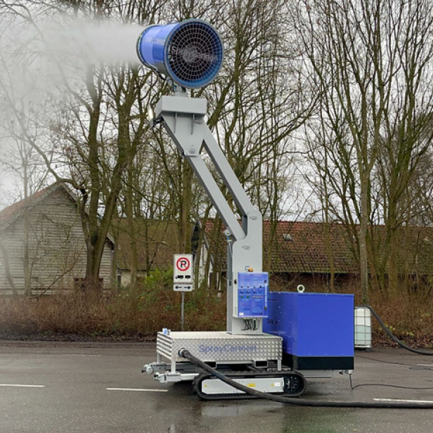 MB Dustcontrol SprayCannon 60-SMT σύστημα καταστολής σκόνης φορητό SprayCannon 60-SMT από MB Dustcontrol SprayCannon 60-SMT με εμβέλεια 60 m και κάλυψη 10.000 m²