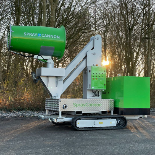 MB Dustcontrol SprayCannon 60-SMT σύστημα καταστολής σκόνης φορητό SprayCannon 60-SMT από MB Dustcontrol SprayCannon 60-SMT με εμβέλεια 60 m και κάλυψη 10.000 m²