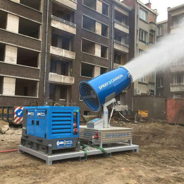 MB Dustcontrol SprayCannon 40–100 SKID σύστημα καταστολής σκόνης φορητό SprayCannon 40–100 SKID από MB Dustcontrol SprayCannon 40–100 SKID με εμβέλεια 40–100 m και κάλυψη 27.500 m²