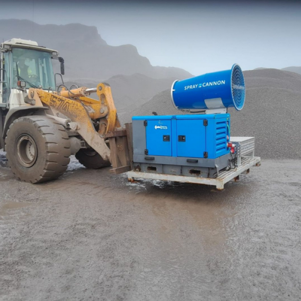 MB Dustcontrol SprayCannon 40–100 SKID dust suppression system portable SprayCannon 40–100 SKID by MB Dustcontrol SprayCannon 40–100 SKID with 40–100 m throw distance and coverage up to 27,500 m²