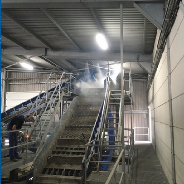 MB Dustcontrol Area Dust & Odour Suppression, σύστημα καταστολής σκόνης, σωληνώσεις ανώτατης ποιότητας, υψηλή πίεση 70 bar, indoor/outdoor εφαρμογή