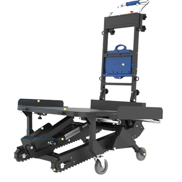 XSTO CT200S Electric track-driven stair climbing trolley, Motorized wheels for autonomous movement, Suitable for indoor and outdoor use, Load capacity up to 200 kg, Professional use