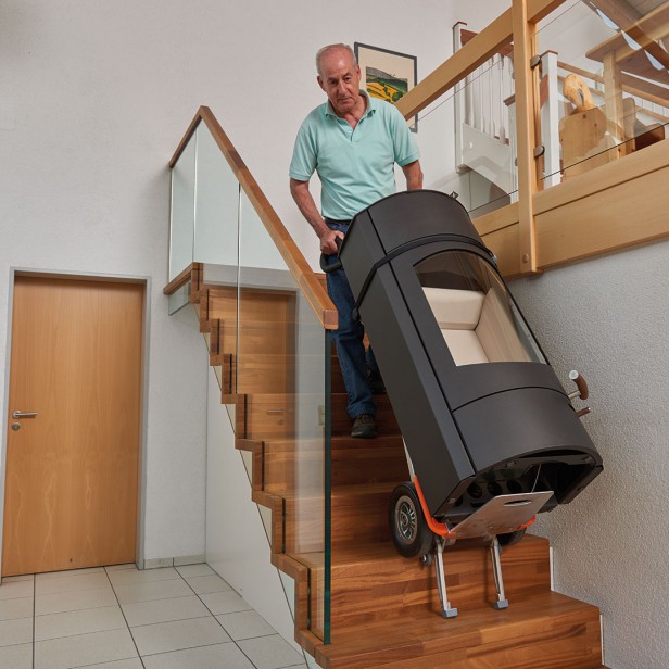 CARGOMASTER CC200 LI-ION Electric stair climbing trolley, Battery-powered lifting trolley, Heavy object transport trolley for stairs, Professional moving equipment