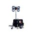 LUX H11 MAX LED lighting tower – coverage up to 9300 m²  LUX H11 MAX with 4×320 W LED and Mechanical lift  LUX H11 MAX tower with foldable tow trailer and generator  Industrial LED tower LUX H11 MAX – robust and mobile