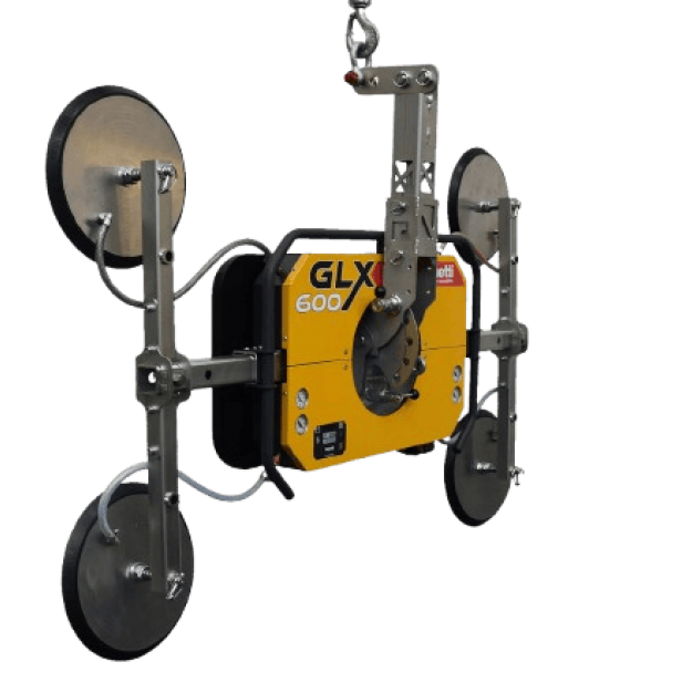 GLX600 portable glass vacuum lifter Lightweight modular lifter for minicrane – GLX600 GLX600 lifts glass up to 600 kg with 4 vacuum circuits