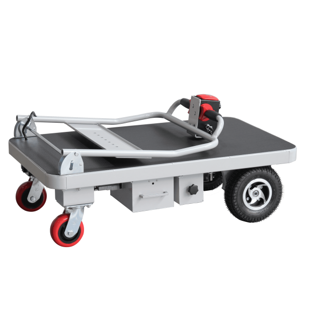 HUAGANG HG-101 ηλεκτροκίνητο καρότσι, καρότσι πλατφόρμας 200 kg, ηλεκτροκίνητο καρότσι για βιομηχανική χρήση, ηλεκτρικό καρότσι, ρυμουλκό με κινητήρα 200W, καρότσι για αποθήκες, powered platform cart HUAGANG HG-101