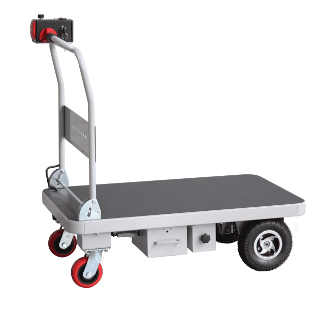HUAGANG HG-101 ηλεκτροκίνητο καρότσι, καρότσι πλατφόρμας 200 kg, ηλεκτροκίνητο καρότσι για βιομηχανική χρήση, ηλεκτρικό καρότσι, ρυμουλκό με κινητήρα 200W, καρότσι για αποθήκες, powered platform cart HUAGANG HG-101