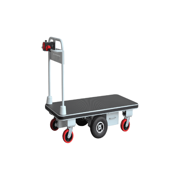 HUAGANG HG-103 electric platform cart, platform cart 400 kg, electric cart for industrial use, electric trolley, 400W motor cart, warehouse cart, powered platform cart HUAGANG HG-103