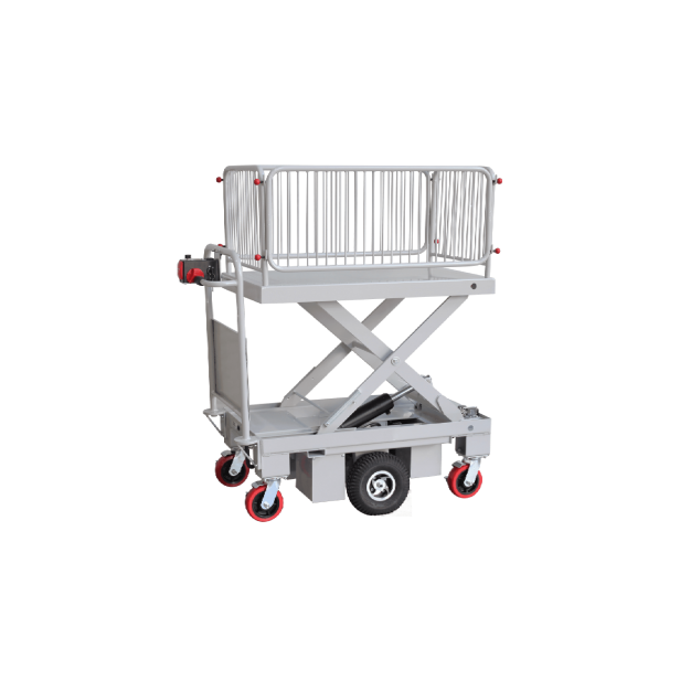 HUAGANG HG-109 electric platform cart, platform cart with electric lift 500 kg, electric cart for industrial use, electric cart with electric lift, 400W motor cart, warehouse cart, powered platform cart HUAGANG HG-109