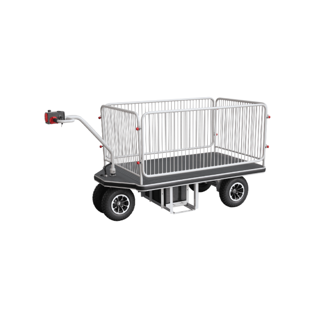 HUAGANG HG-115F ηλεκτροκίνητο καρότσι, καρότσι πλατφόρμας 800 kg, ηλεκτροκίνητο καρότσι για βιομηχανική χρήση, ηλεκτρικό καρότσι, ρυμουλκό με κινητήρα 800W, καρότσι για αποθήκες, powered platform cart HUAGANG HG-115