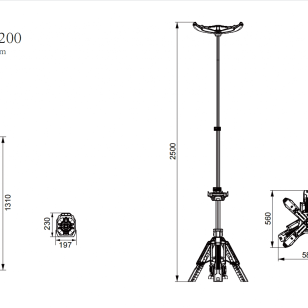 G-Comin PL-200 folding light tower, Petal Light Tower G-Comin PL-200, G-Comin PL-200 folding light tower up to 1100 m², portable lighting G-Comin PL-200, outdoor folding light tower G-Comin PL-200