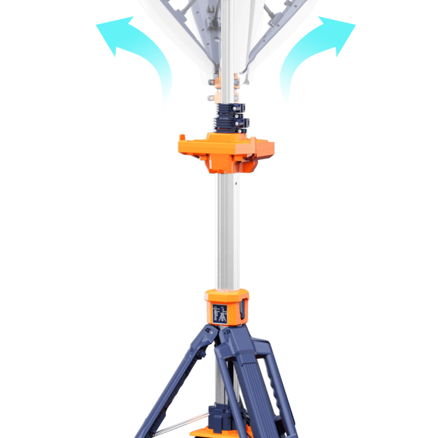 G-Comin PL-200 folding light tower, Petal Light Tower G-Comin PL-200, G-Comin PL-200 folding light tower up to 1100 m², portable lighting G-Comin PL-200, outdoor folding light tower G-Comin PL-200