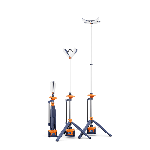 G-Comin PL-300 folding light tower, Petal Light Tower G-Comin PL-300, G-Comin PL-300 folding light tower up to 2 200 m², portable lighting G-Comin PL-300, outdoor folding light tower G-Comin PL-300