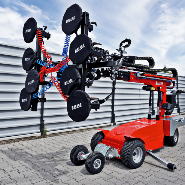 Befard XC820.3, wheeled glass installation robot, vacuum manipulator 820 kg, glass installation robot, radio remote control, suction cups