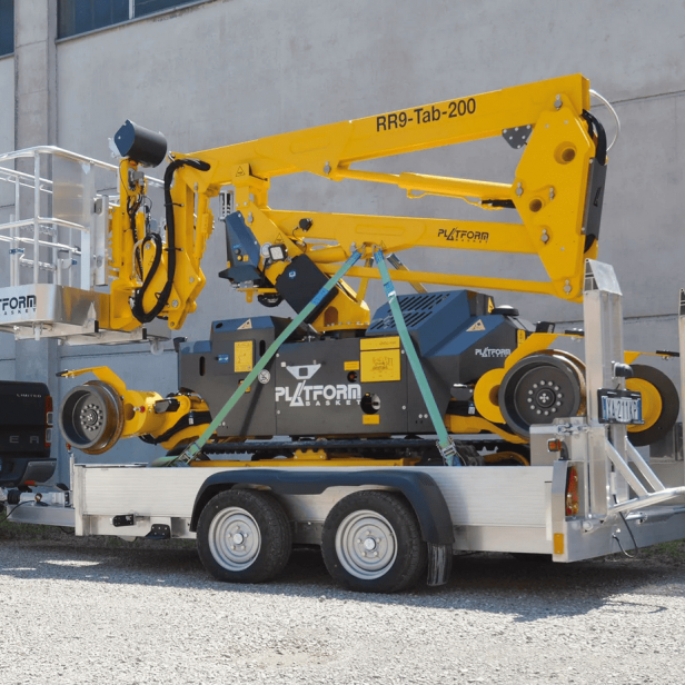 Platform Basket RR9/200 Rail Boom Lift for safe work on railway tracks Platform Basket RR 9/200 Boom Lift for railway maintenance Platform Basket RR 9/200 Rail Boom Lift for electrification and signalling works