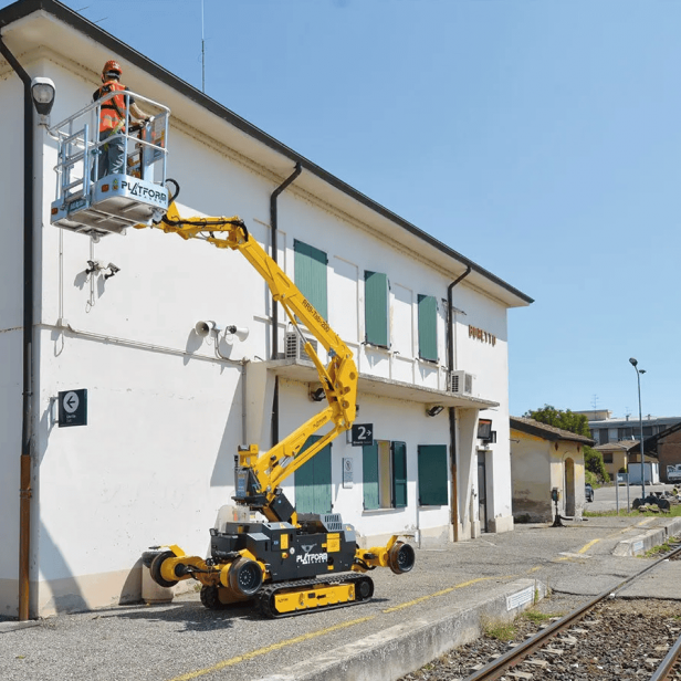 Platform Basket RR 9/200 Αυτοκινούμενο αρθρωτό καλαθοφόρο συντήρησης σιδηροδρόμων Platform Basket RR 9/200 καλαθοφόρο για εργασία πάνω σε σιδηροδρομικές ράγες Platform Basket RR 9/200 ανυψωτικό για συντήρηση σιδηροδρομικών γραμμών