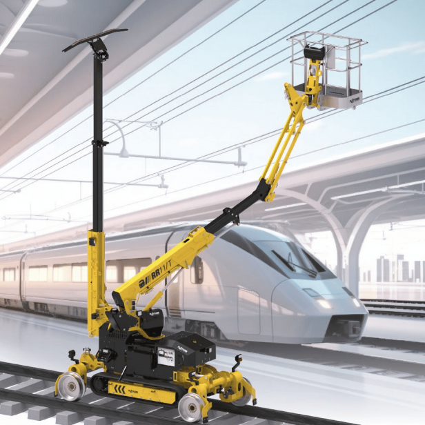 Platform Basket RR 11T Rail Boom Lift for safe work on railway tracks Platform Basket RR 11T Boom Lift for railway maintenance Platform Basket RR 11T Rail Boom Lift with 230 kg capacity