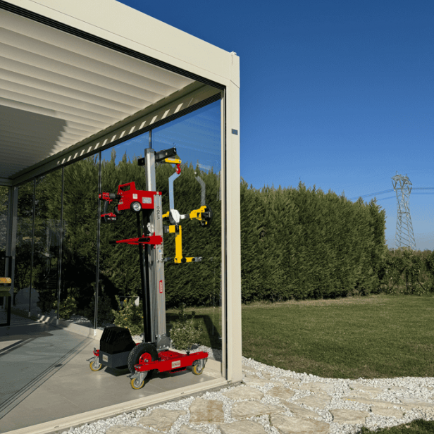 GOLIA JUNIOR Light χειροκίνητο σύστημα ανύψωσης τζαμιών GOLIA JUNIOR Light με περιστρεφόμενους ιστούς Ανυψωτικό τζαμιών GOLIA JUNIOR Light για επαγγελματική χρήση