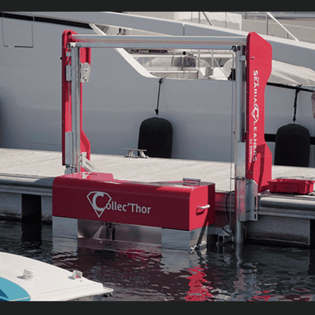 THE SEARIAL CLEANERS Collec'Thor Fixed Waste Collector 750W - 320L Floating Waste Removal, CollecThor Waste Collector For Harbours And Marinas, Collec'Thor Marine Waste Collector, Collec'Thor Collects Plastic, Cigarette Filters And Liquid Waste