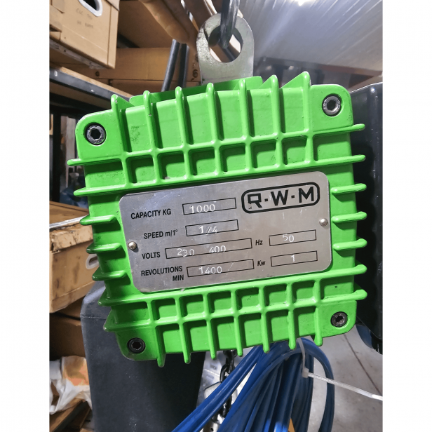 RWM βαρούλκο αλυσίδας 1000kg 380V RWM βαρούλκο αλυσίδας 1000kg 380V, ηλεκτρικό βαρούλκο 10m μονής ταχύτητας, ελαφρώς μεταχειρισμένο βαρούλκο ανύψωσης, επαγγελματικό βαρούλκο 380V, βαρούλκο για εργοτάξιο και βιομηχανική χρήση