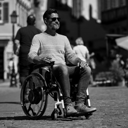 AAT SOLO | Add-on electric power assist system for manual wheelchairs with lithium battery | 165 kg AAT SOLO | Add-on electric power assist system for manual wheelchairs with lithium battery | 165 kg