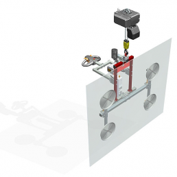 GLASS VACUUM UGL2 WITH ROTATION & CHAIN HOIST FOR LIFTING UP TO 2M 500KG