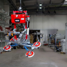 GLASS VACUUM UGL4E WITH ROTATION-TILT & CHAIN HOIST FOR LIFTING UP TO 2M 500KG