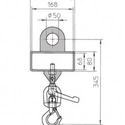 BABAUER GALVANIZED CRANE HOOK SINGLE BASE FOR FORKLIFTS LH-I - 3000KG