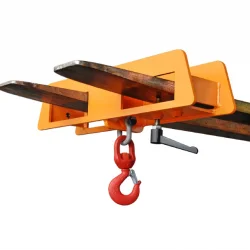 BAUER GALVANIZED CRANE HOOK DOUBLE BASE FOR FORKLIFTS LH-II - 7500KG