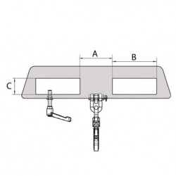 BAUER GALVANIZED CRANE HOOK DOUBLE BASE FOR FORKLIFTS LH-II - 1500KG BAUER GALVANIZED CRANE HOOK DOUBLE BASE FOR FORKLIFTS LH-II - 1500KG