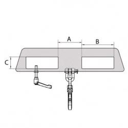 BAUER GALVANIZED CRANE HOOK DOUBLE BASE FOR FORKLIFTS LH-II - 1500KG