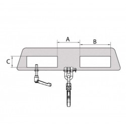 BAUER GALVANIZED CRANE HOOK DOUBLE BASE FOR FORKLIFTS LH-II - 1500KG BAUER GALVANIZED CRANE HOOK DOUBLE BASE FOR FORKLIFTS LH-II - 1500KG
