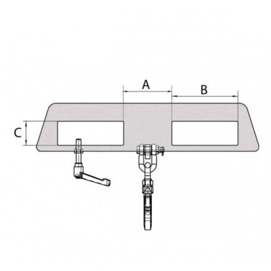 BAUER GALVANIZED CRANE HOOK DOUBLE BASE FOR FORKLIFTS LH-II - 1500KG - Kapountalis