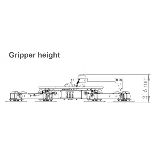 BEFARD GLASS VACUUM LIFTER ΧΠ452 WITH MANUAL ROTATION & TILT UP TO 450KG BEFARD GLASS VACUUM LIFTER ΧΠ452 WITH MANUAL ROTATION & TILT UP TO 450KG - Kapountalis