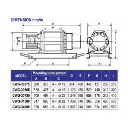 COME UP CWG-30375 | Τριφασικό βαρούλκο με συρματόσχοινο | 900 kg