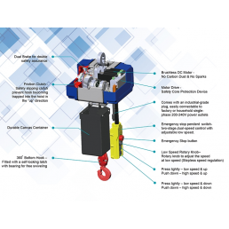 COME UP BMC-1000 | Μονοφασικό Βαρούλκο αλυσίδας χωρίς ψύκτρες | 1000 kg 