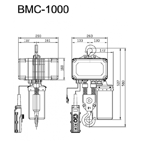 COME UP BMC-1000 | Single Phase Chain Hoist Brushless | 1000 kg - Kapountalis