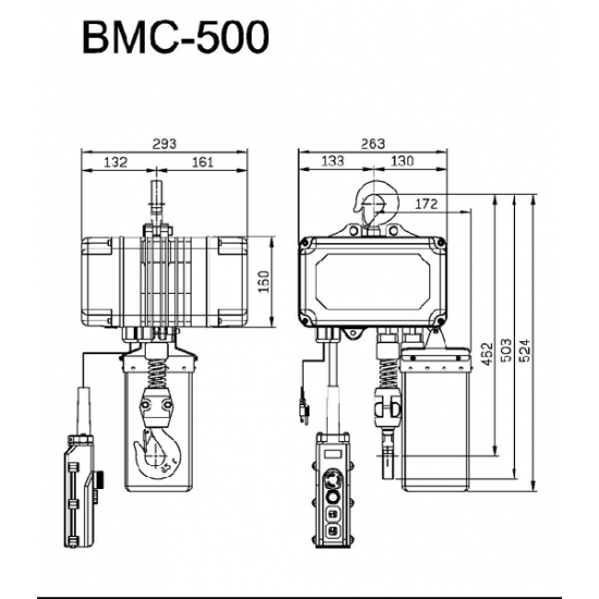 COME UP BMC-500 | Single Phase Chain Hoist Brushless | 500 kg - Kapountalis