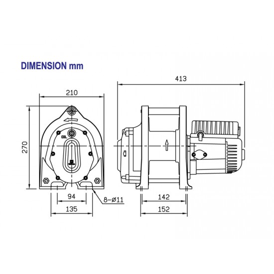 COME UP CWL-200 | Single-phase wire rope winch | 200 kg - Kapountalis