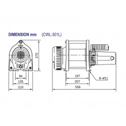 COME UP CWL-301L | Single-phase wire rope winch | 300 kg