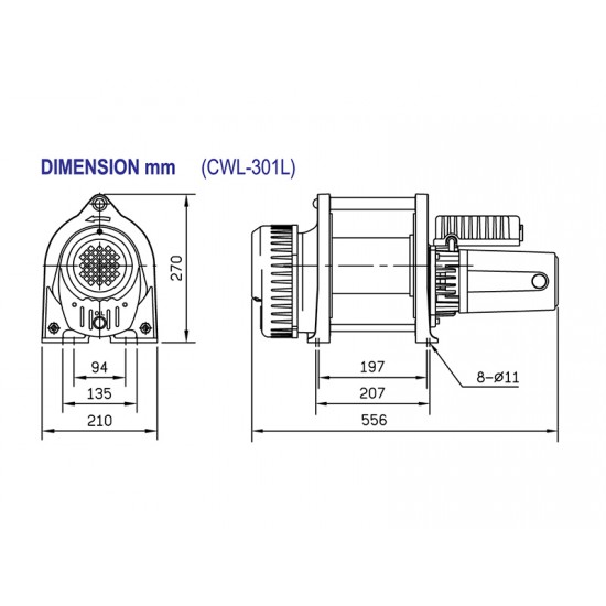 COME UP CWL-301L | Single-phase wire rope winch | 300 kg COME UP CWL-301L | Single-phase wire rope winch | 300 kg - Kapountalis