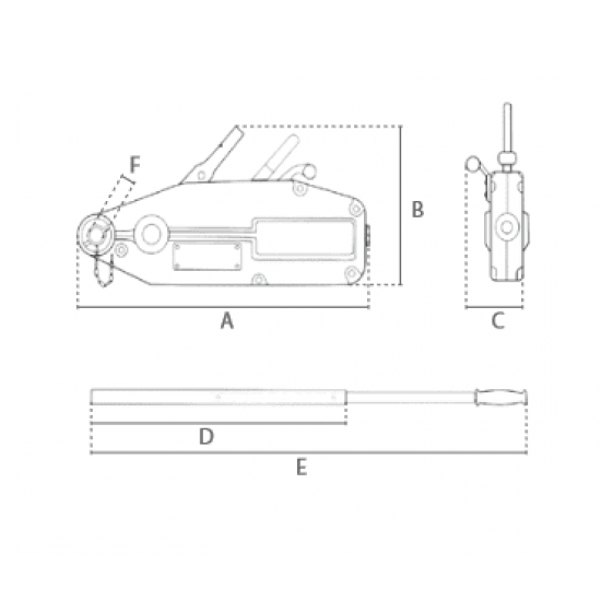 GRIP PULLER WITH ALOUMINIUM CASTING FOR 3,2 WITH OUT WIRE ROPE - Kapountalis