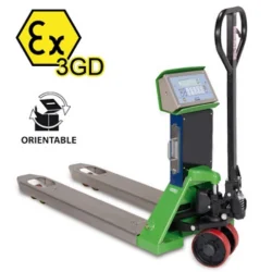 DINI ARGEO HAND PALLET TRUCK WITH SCALE FOR HAZARDOUS ZONES TPW EX 3GD - 2000KG